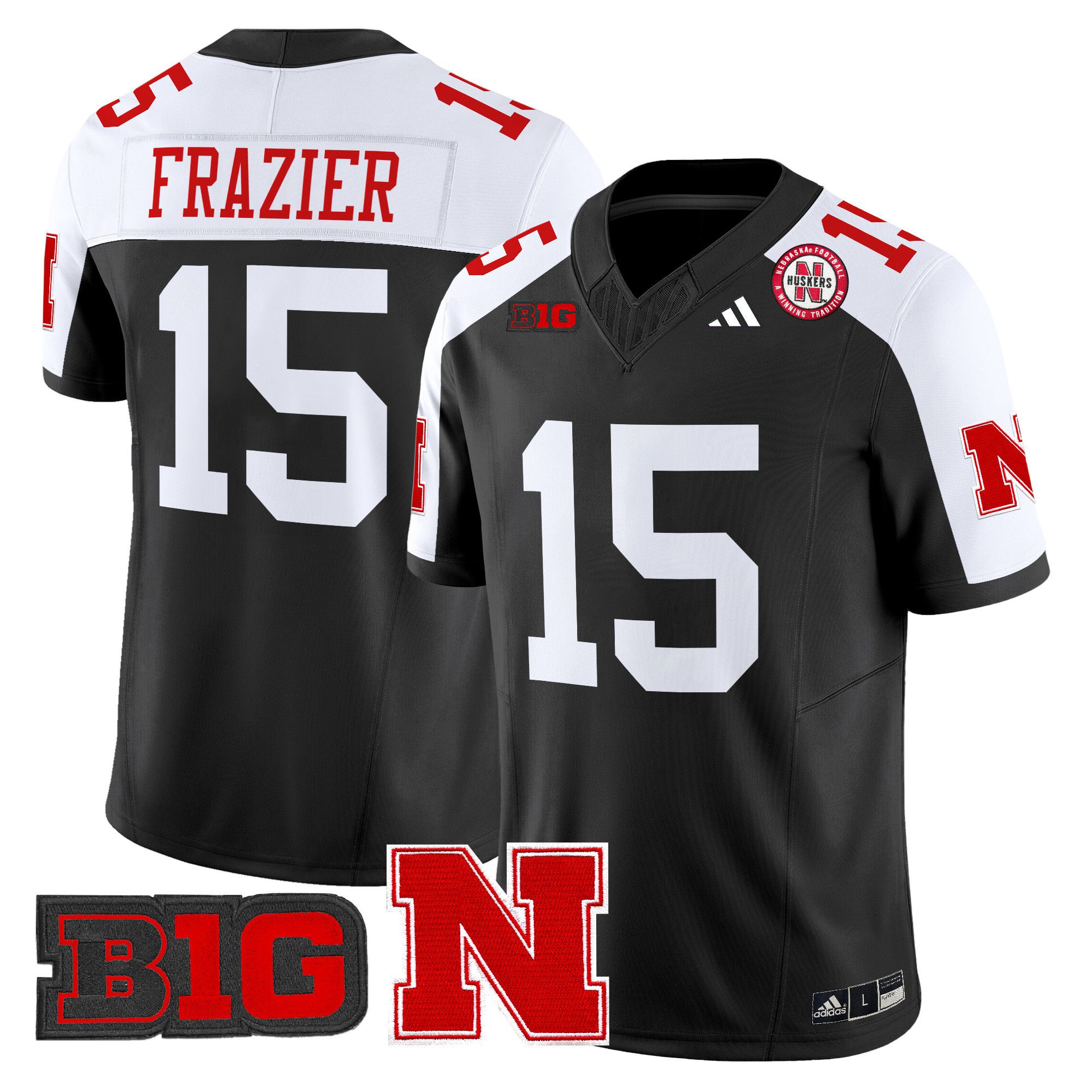 Men Nebraska Cornhuskers #15 Frazier Black 2024 Vapor Limited NCAA Jersey->ncaa teams->NCAA Jersey